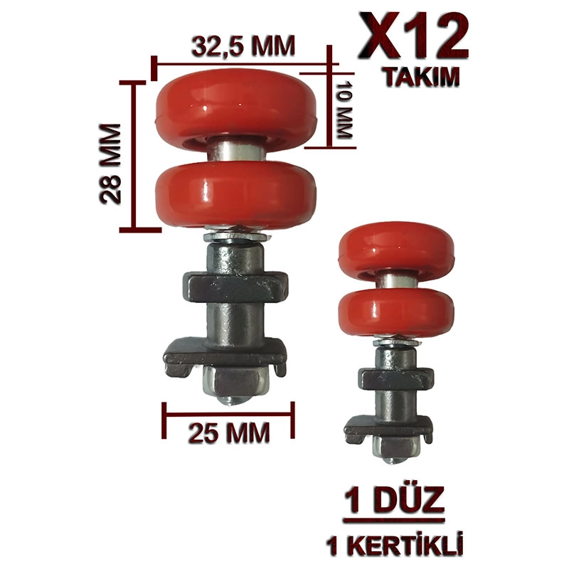 Cam Balkon Tekeri Turuncu (12 Takım) Cam Balkon Tekeri Turuncu (12 Takım)