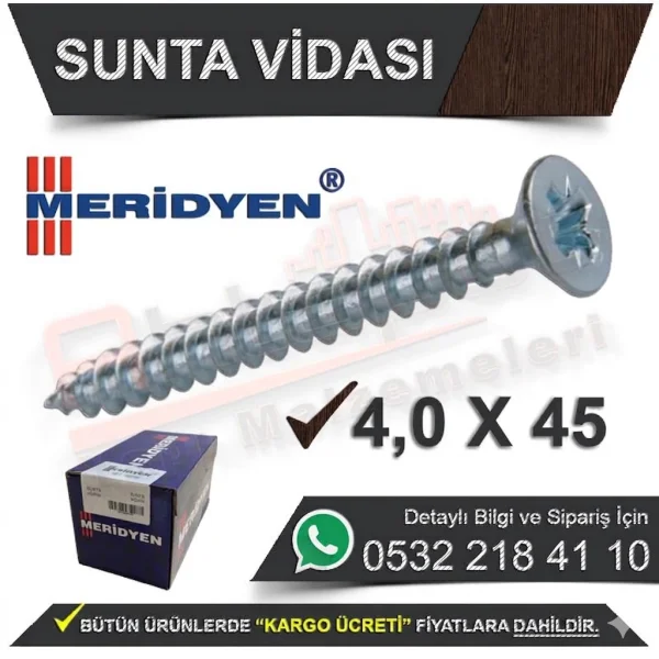 Meridyen Sunta Vidası 4.0X45 (5.000 Adet)
