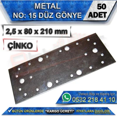 No: 15 Düz Gönye 2,5x80x210 mm (50 Adet)