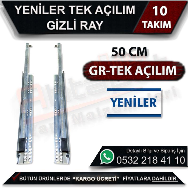 Yeniler Tek Açılım Gizli Ray 50 Cm (10 Takım)